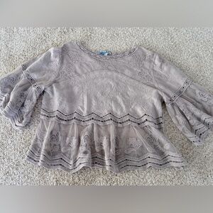 Rebellion Lace Blouse - Light Gray